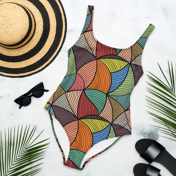 Urban Curves One-Piece Swimsuit, Swimming, Bathing Suit, Beach Apparel, Pool Clothes