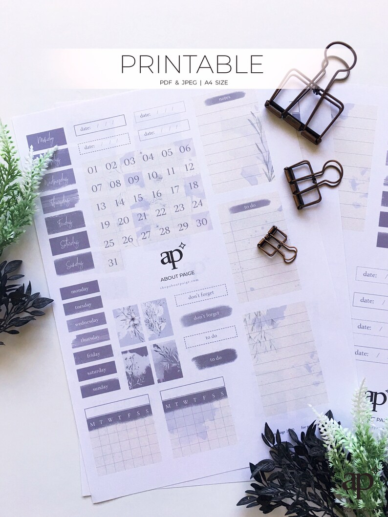 Lilac Grey Bullet Journal and Planner Kit Open Dated Etsy