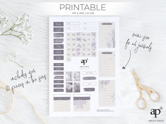 lilac grey bullet journal and planner kit open dated etsy singapore