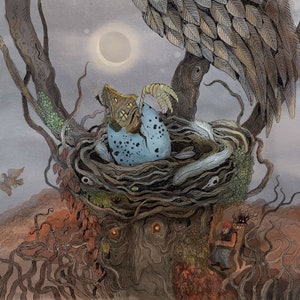 Baba Yaga Art Print: Magical Nest, Folktale Gyclee