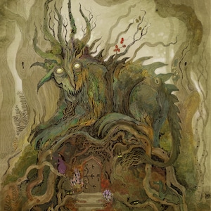 Der Wächter, Zauberwald, Kunstdruck, Wandkunst, Märchen, Geschenk für Naturliebhaber, Geschenk für Waldliebhaber, Bäume Liebhaber Geschenk