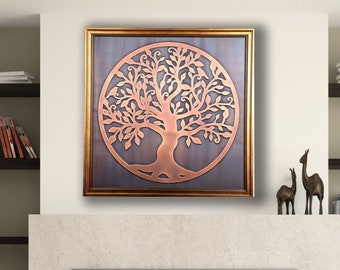 Decorazione da parete in rilievo in rame, arte da parete per albero genealogico, arte da parete in rame, decorazione per il soggiorno della casa, arazzi, decorazione per albero genealogico