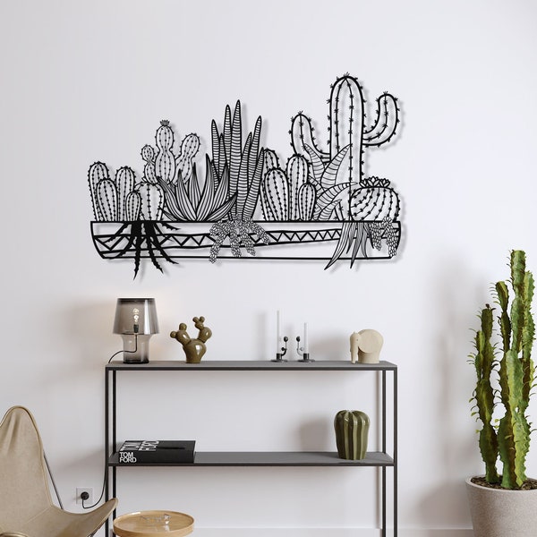 Metal Wall Décor, Metal Cactus Decor, Metal Wall Art, Cactus Wall Art, Interior Decoration, Nature Art, Wall Hangings, Housewarming Gift