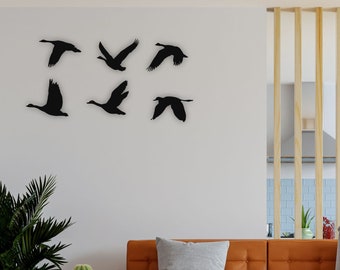 Metal Wall Art, Geese Birds Art, Metal Birds Decor, Metal Wall Decor, Home Living Room Decor, Outdoor Wall Hangings, Birds Flock Wall Art
