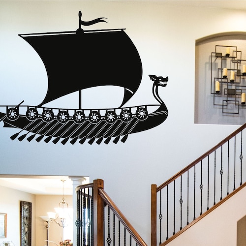 Metal Wall Decor Metal Viking Ship Decor Nordic Symbols Etsy