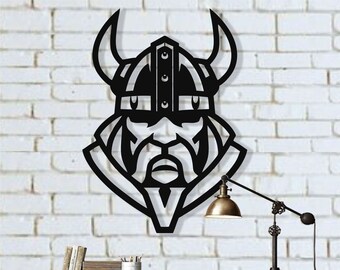 Metal Wall Art, Viking Warrior Decor, Metal Viking Decor, Viking Silhouette, Nordic Mythology Art, Metal Wall Hangings, Interior Decoration
