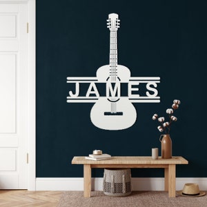 Metal Wall Art, Personalized Guitar Decor, Musician Gifts, Classic Guitar Lovers, Custom Guitar Decoration, Metal Guitar Sign, Kids Room image 5