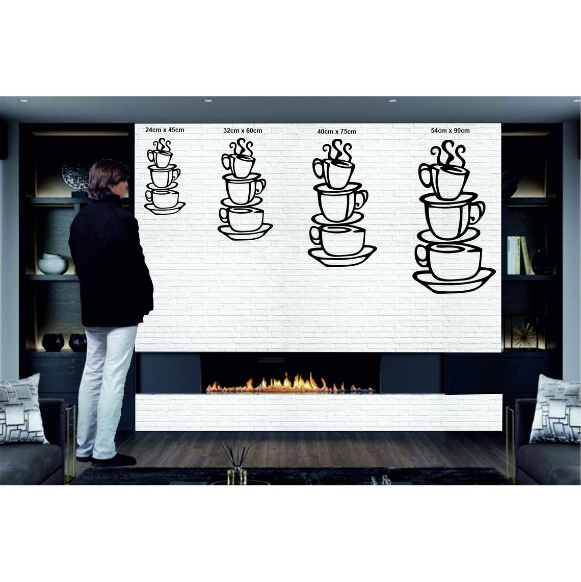 Metal Wall Art Coffee Cups Wall Decor Metal Wall Decor Etsy