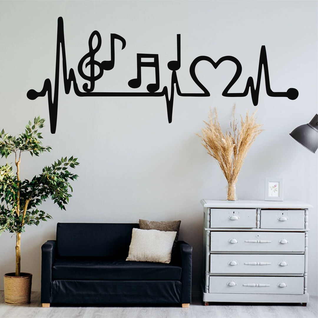 Metal Wall Decor Ekg Music Wall Art Music Decor Living Room Etsy