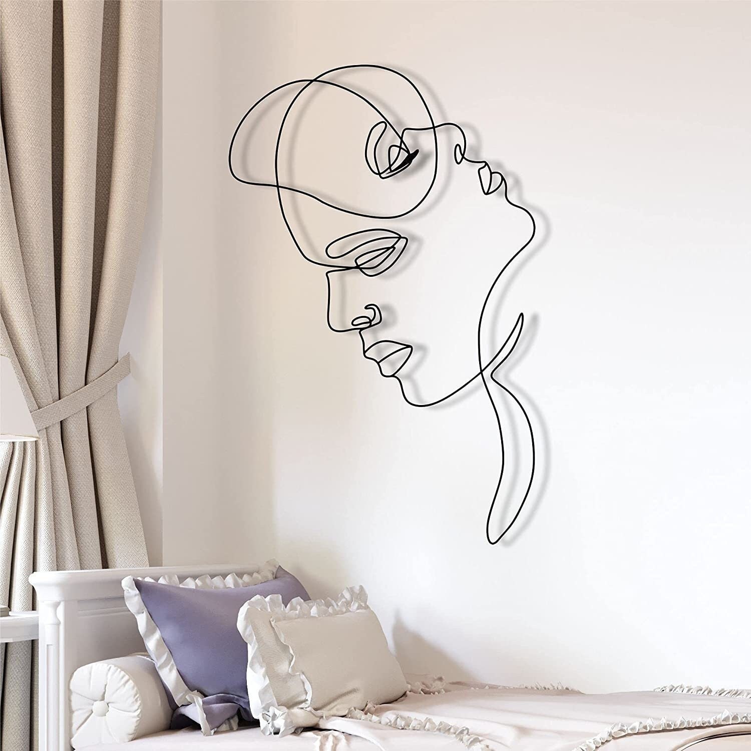 Woman Face Wall Art, Woman Face Metal Wall Art, Unique Face Art