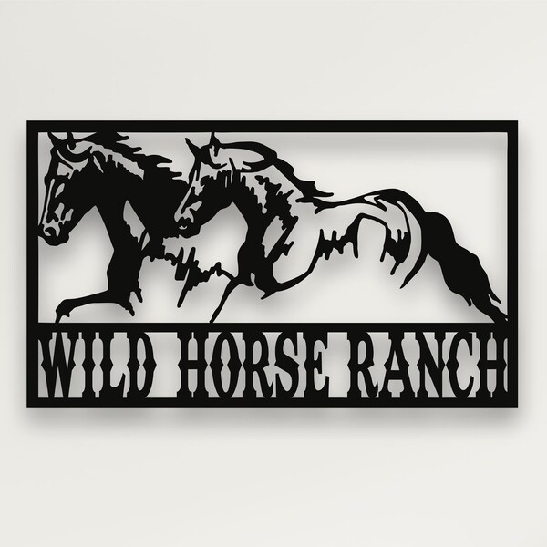 Metal Wall Art, Personalized Farmhouse Sign, Metal Horse Monogram, Metal Sign with Names, Custom Horse Decor, Metal Wall Decoration