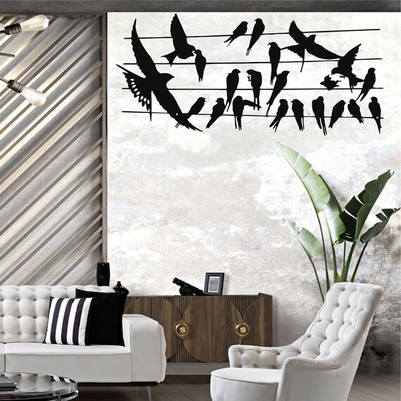 Metal Wall Decor Birds on Branch Metal Birds Wall Art Birds Etsy