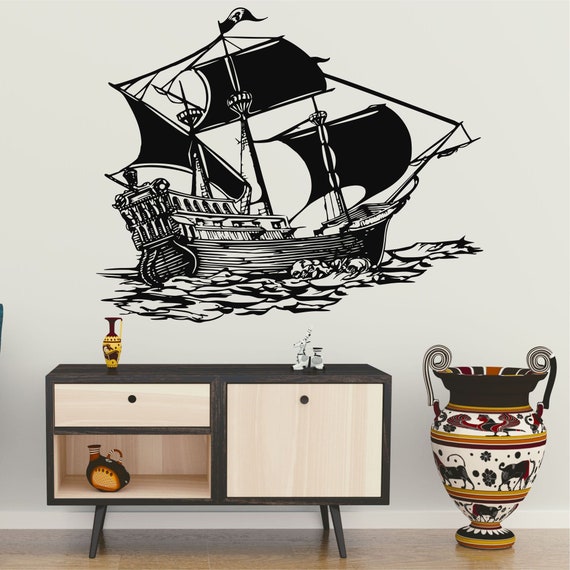 Metal Wall Decor, Metal Pirate Ship Decor, Vintage Ship Art, Home Living  Room Decoration, Metal Ship Sign, Wall Hangings, Nautical Decor -   Denmark