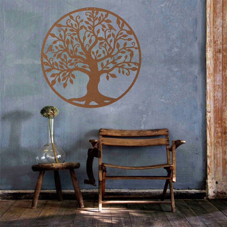 Metal Family Tree Decor Metal Wall Art Tree of Life Etsy