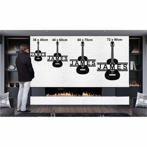 Metal Wall Art, Personalized Guitar Decor, Musician Gifts, Classic Guitar Lovers, Custom Guitar Decoration, Metal Guitar Sign, Kids Room image 4