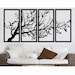 Tree of Life 4 Panels, Metal Tree Wall Art, Tree Sign, Metal Wall Decor, 4 Pieces Wall Hangings, Metal Wall Art, Home Decoration