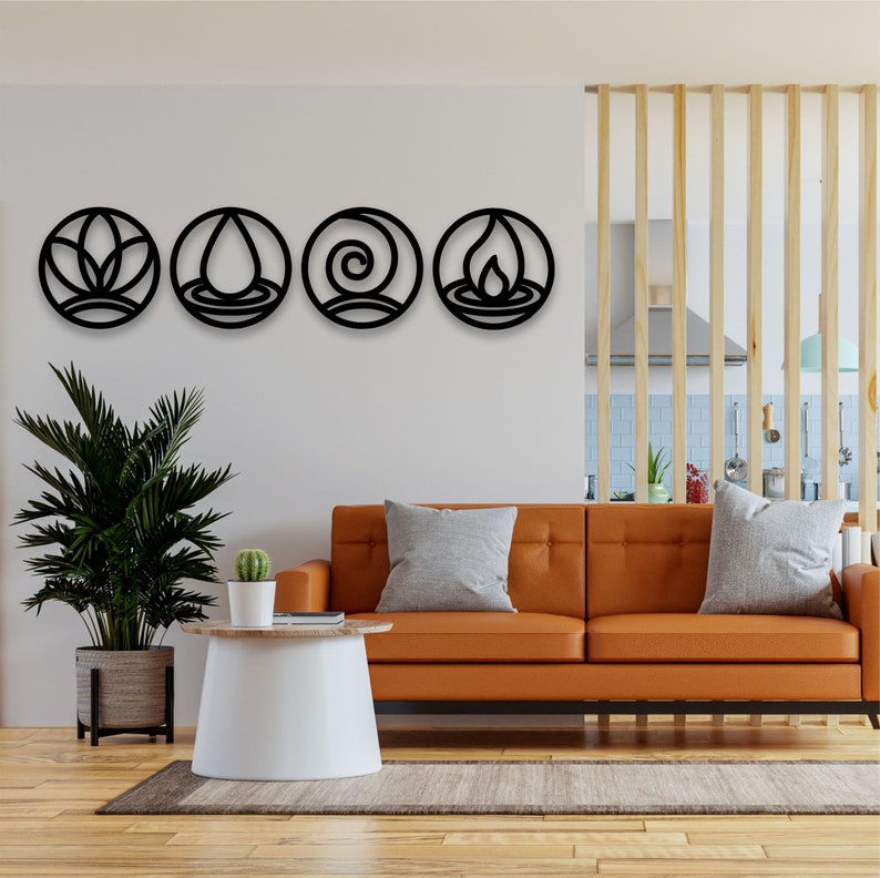 Metal Wall Art Four Elements Metal Wall Decor Home Decor Etsy