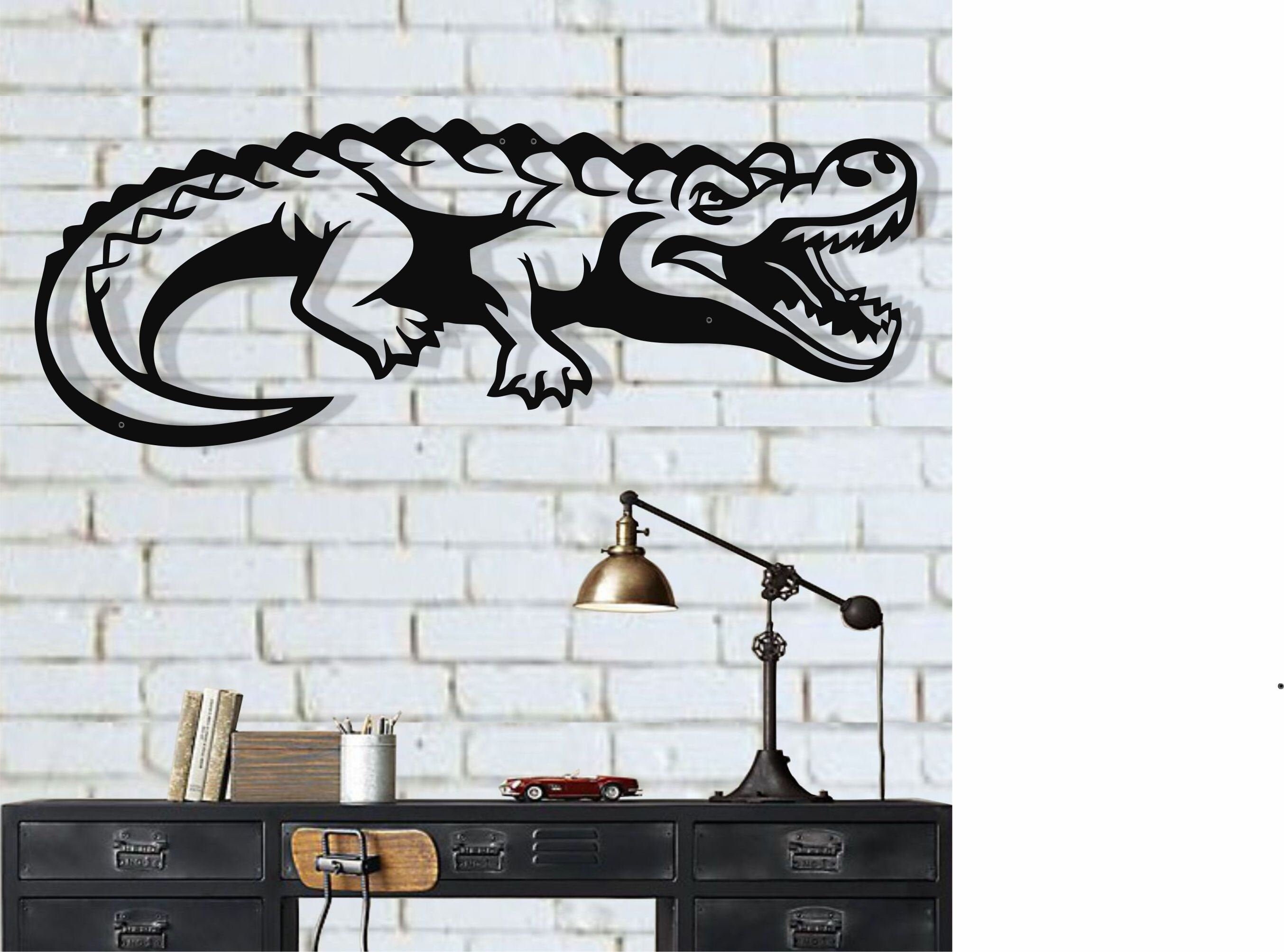 Metal Wall Decor Metal Crocodile Wall Art Animal Art Wall Etsy