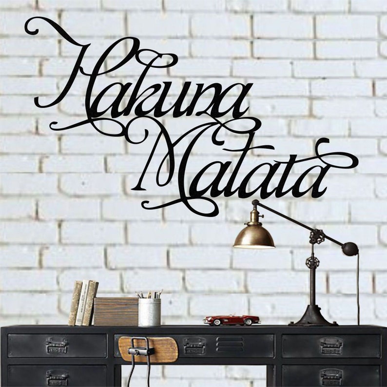 Metal Wall Decor Hakuna Matata Sign Home Living Room Etsy