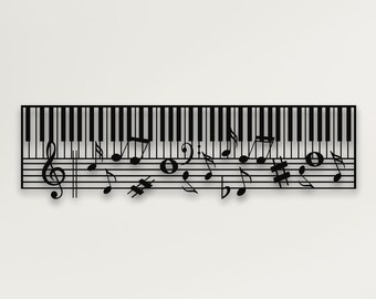 Metal Wall Decor, Piano and Music Notes, Metal Piano Wall Art, Music Decor, Living Room Decoration, Wall Hangings, Music Lover Gift