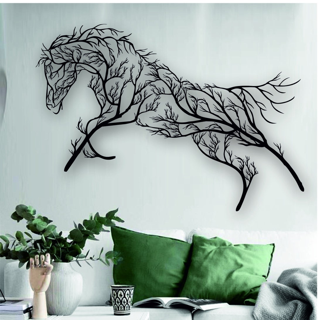 Metal Wall Art Geometric Metal Horse Decor Home Office Etsy Canada