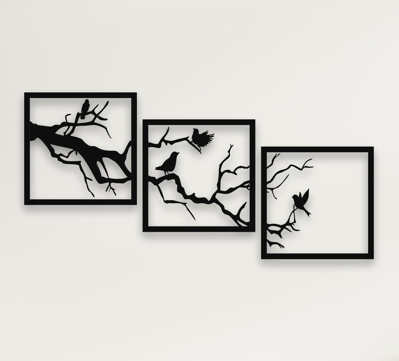 Metal Tree and Birds Wall Art Metal Tree Wall Art Tree Sign Etsy