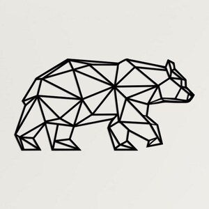 Metal Wall Art, Metal Bear Decor, Geometric Bear Wall Art, Home Office Decoration, Wildlife Lover Gift, Wall Hangings, Metal Art Work