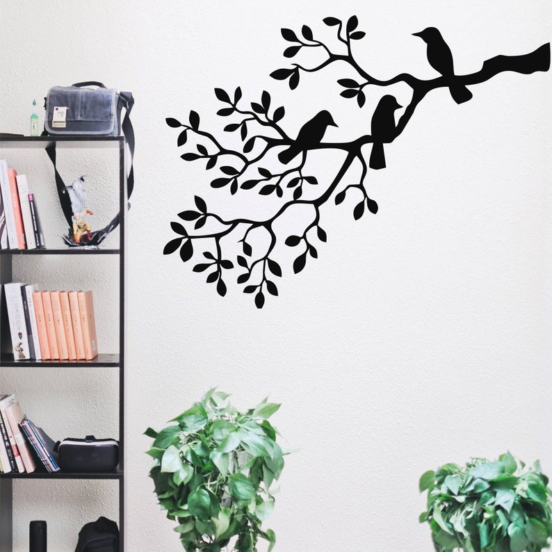 Metal Wall Decor Birds on Branch Metal Birds Wall Art Metal Etsy