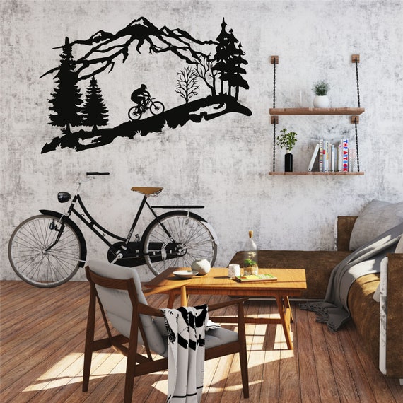 Metal Wall Decor Biker Art Mountain Tree And Hong Kong - Metal Bicycle Wall Art Decor Metal Wall Decor Biker Art Mountain Tree And Hong Kong - Metal Bicycle Wall Art Decor