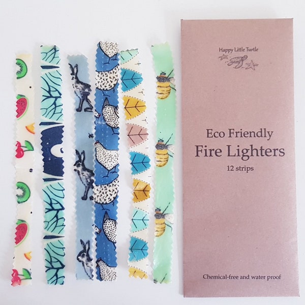 Eco-Friendly Fire Lighters -12 pieces * no chemicals *waterproof *natural *zero waste*