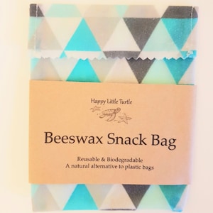 Beeswax Food Bag Small Snack Bag Biodegradable Eco-Friendly Compostable Reusable