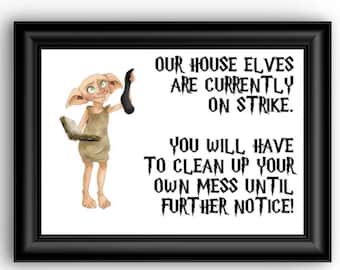 Harry Potter Gift Dobby The House Elf On Strike Elf Framed Print With Mount 
