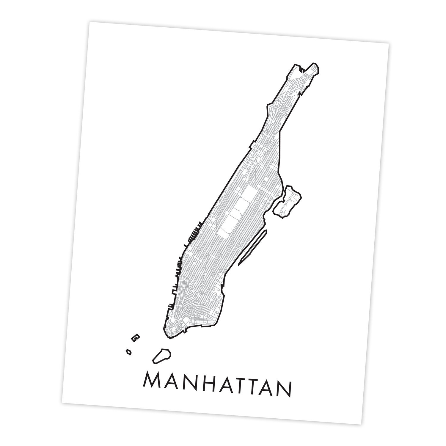 Manhattan Street Map High Resolution Digital Download | Etsy