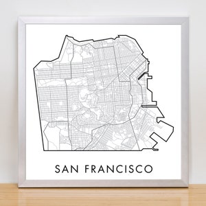San Francisco Street Map High Resolution Digital Download, print-ready up to 25&quot; x 25&quot; / Professionally Designed Minimal San Francisco Map