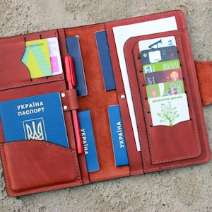 Familienpasshülle 6/Reisepasshülle 5/Familienpasshülle/Familienpasshülle 6/Familienpasshülle 6/Reisebrieftasche aus Leder