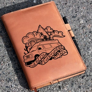 Personalized Leather Notebook Cover for A5 Bullet Journal, leather sketchbook case, Leather journal cover A5 Traveler notebook cover
