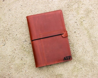 Cubierta de cuaderno personalizada Leuchtturm1917, cubierta de cuero para A5 Leuchtturm 1917 Cubierta de mediano tamaño Bullet Journal - Marrón afligido - 312L