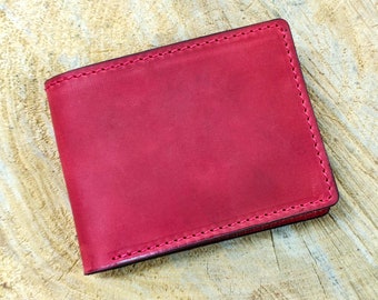 Red bifold wallet. Resonalized red wallet. Lucky wallet