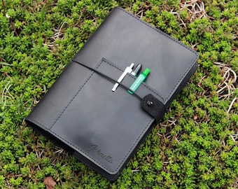 Notebook cover pen holder,Notebook cover,Book cover,Leather notebook cover,A5 notebook cover,A5 cover,Leather book cover,2020 leather cover