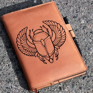 Scarabeus Leather notebook cover,A5 notebook cover,Leather journal cover,Traveler notebook cover,A5 cover,Leather notebook cover a4,cover a5