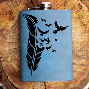 Personalized Groomsman Flasks, Leather Wrapped, Engraved Flask, Engraved Groomsmen flask, Gift for Him, Flask 2023, Leather flask gift