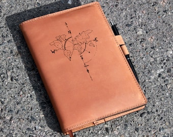 Cubierta de cuaderno de cuero personalizada, cubierta de diario recargable, cubierta de cuaderno A6, cubierta de libro de viajeros A5, cubiertas de cuero para diario de revistas