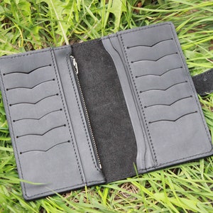 Monedero de cuero de los hombres Bifold cartera larga, regalo de los hombres personalizado, cartera de cuero hombres personalizado, regalo del marido, cartera minimalista