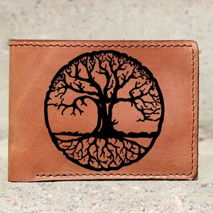 Cartera del árbol celta, regalo celta, billetera del ventilador celta, billetera del árbol de la vida, árbol blanco, billetera de árbol grande, billetera de jefe grande Billetera de signo de mucha suerte