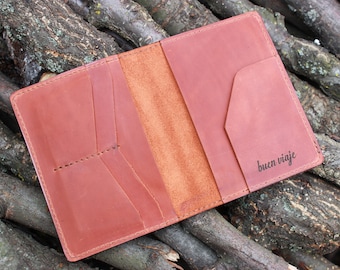 Passfodral, Personligt Läderpassfodral, Monogrampassfodral, Anpassat Passfodral, Smekmånadspresenter för Resor