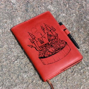 Leather Notebook Cover, Vintage leather journal cover A5, Simple notebook cover a5, Various color options, Moleskine cover, Hobonichi Techo