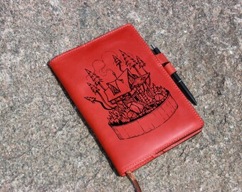Leather Notebook Cover, Vintage leather journal cover A5, Simple notebook cover a5, Various color options, Moleskine cover, Hobonichi Techo
