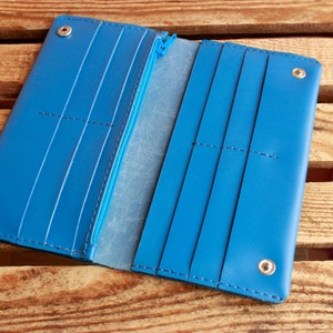 Cartera larga bifold, mujeres clutch de cuero, cartera de pulsera, embrague vintage marrón, cartera larga clutch, cartera de embrague, hombres cartera de cuero