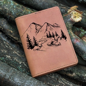 Personalized Passport Cover Mountain Passport Holder Adventure Awaits Custom Passport Wallet Travel Gift Passport Case Christmas Gift