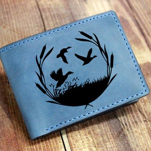 Hunter portemonnee, Hunter gift, Duck hunter gift, Vader hunter gift, Echtgenoot hunter gift, Gegraveerde portemonnee, gepersonaliseerde enhaved wallet gift